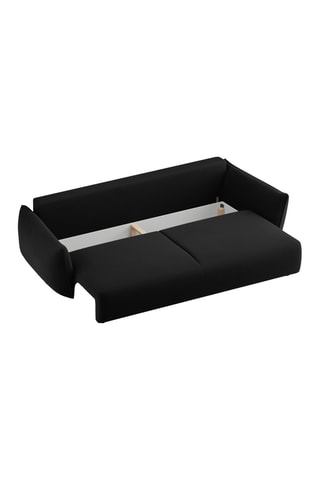 Canapé convertible Matera - Noir - 3 places - En tissu velours 