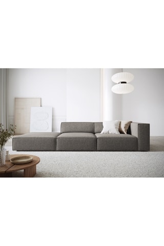 Canapé d’angle gauche Arendal - Gris - 4 places - En tissu chenille