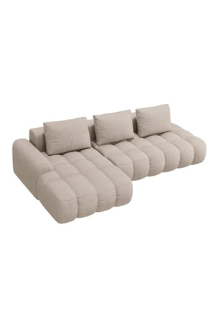 Canapé d’angle gauche convertible Linz - Sable - 3 places - En tissu structurel