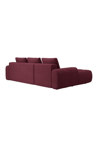 Canapé d’angle gauche convertible Linz - Bordeaux - 3 places - En tissu structurel