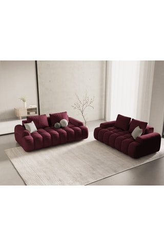 Canapé Linz - Bordeaux - 3 places - En tissu structurel