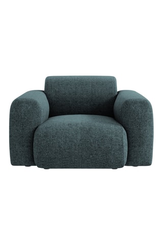 Fauteuil Nolio - Bleu pétrole chiné - En tissu chenille