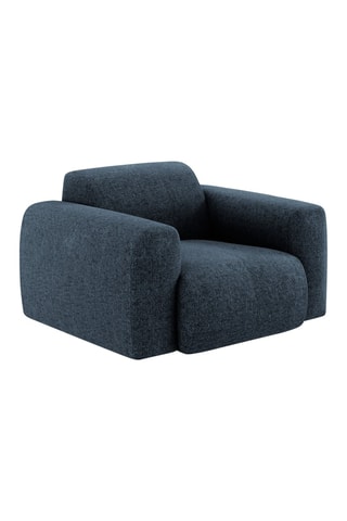 Fauteuil Nolio - Bleu roi chiné - En tissu chenille