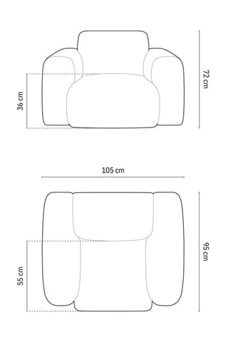 Fauteuil Nolio - Bleu roi chiné - En tissu chenille