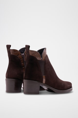 Leren Enkellaarzen - bruin