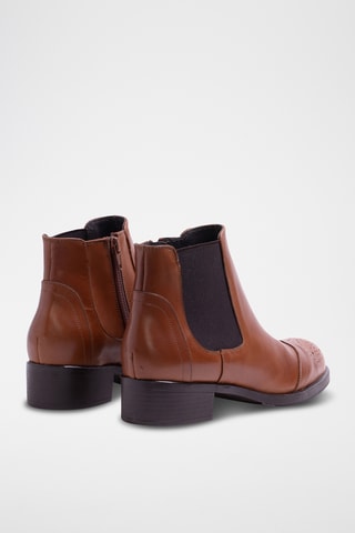 Leren Enkellaarzen - bruin