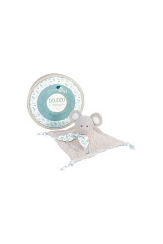 Peluche carré plat en coton biologique - Souris - Dès la naissance