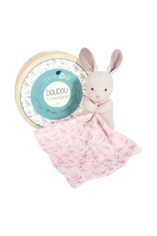 Peluche mouchoir en coton biologique - Lapin - Dès la naissance