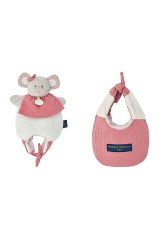 Peluche Amusette- Souris - Rose et blanc - Dès la naissance 