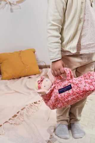 Poupon avec couffin matelassé et bibéron Marylou - Dès la naissance