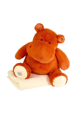 Peluche hippopotame et plaid Hippo Chill - 100 x 140 cm - Dès la naissance