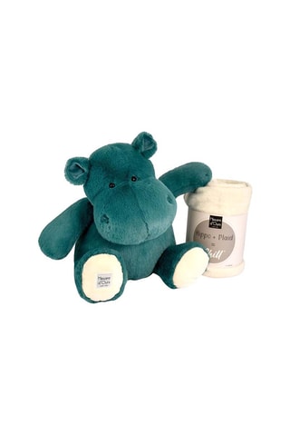 Peluche hippopotame et plaid Hippo Chill - 100 x 140 cm - Dès la naissance