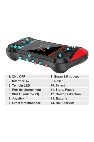 Inklapbare Emulatorconsole TechKidz - 500 Spellen - SupMax