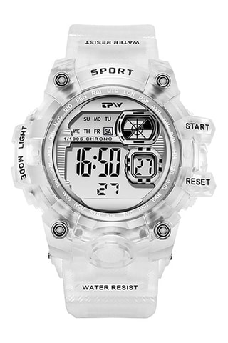 Siliconen Quartz Horloge Chromax Stopwatch - Zilverkleurig