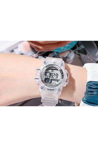 Siliconen Quartz Horloge Chromax Stopwatch - Zilverkleurig