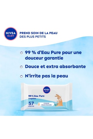 Lingettes bébé Pure Water - 57 lingettes