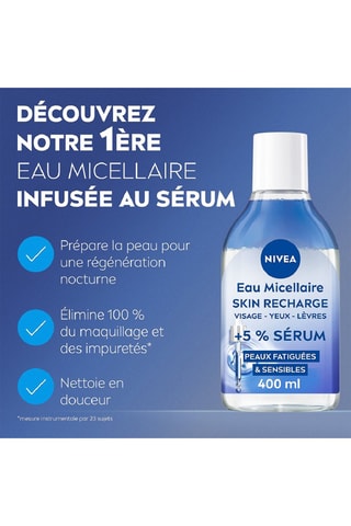 Eau micellaire démaquillante infusée au Sérum Panthenol - Peaux fatiguées et sensibles - 400 ml