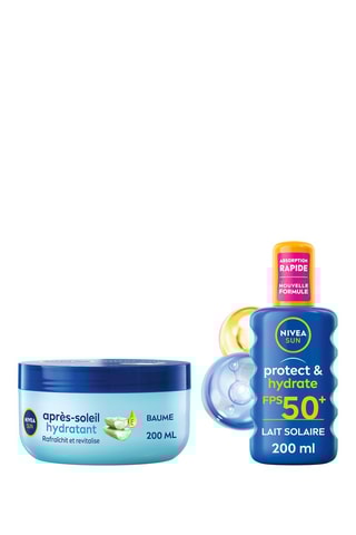 Spray lait solaire FPS 50+ Protect & Hydrate et Baume après-soleil hydratant - 2 x 200 ml