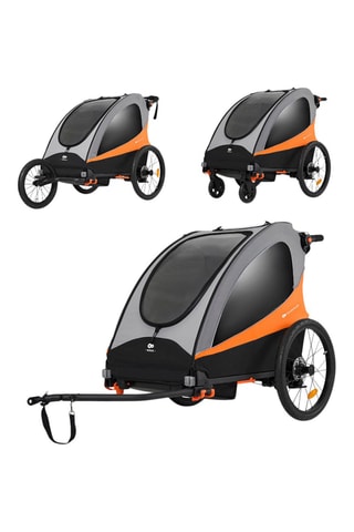 Remorque vélo Enfant 3-en-1 Nava - Orange