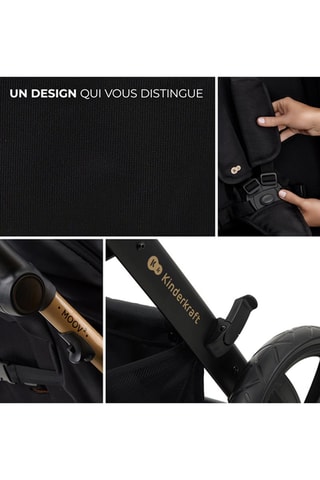 Poussette 4-en-1 + accessoires Moov 2 Air Wheels - Noir