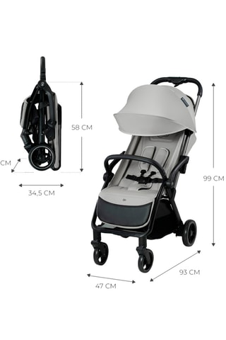 Poussette Apino - Dès la naissance - Jusqu'à 22 kg - Gris