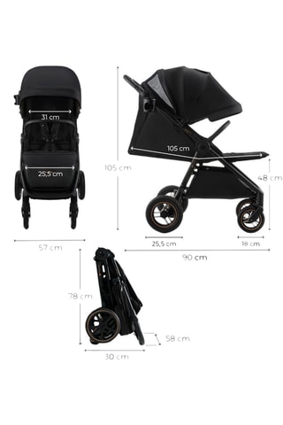 Poussette Mitzy - Dès la naissance - Jusqu'à 22 kg - Noir