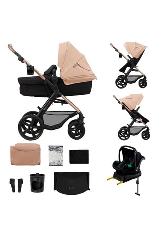 Poussette 4-en-1 + accessoires Moov 2 Eva Wheels  - Dès la naissance - Jusqu'à 27 kg - Noir et beige