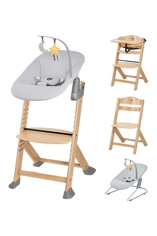 Chaise haute en hêtre Enock et transat Calmee - Dès la naissance - Jusqu'à 35 kg