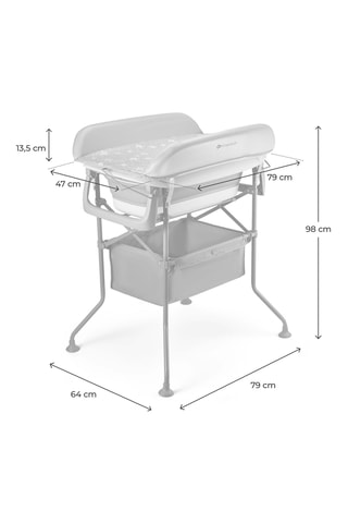 Baignoire avec table à langer Bubbly - Dès la naissance - Jusqu'à 11 kg - Gris