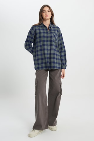 Oversized Overhemd - Blauw en Groen