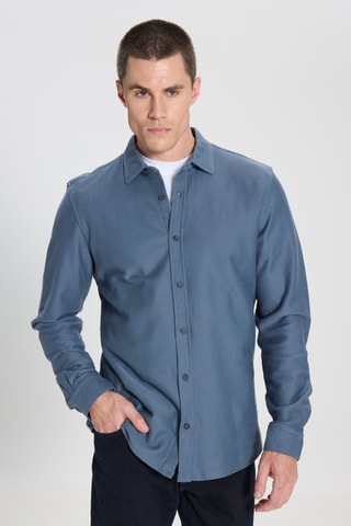 Overhemd Regular Fit - Indigoblauw