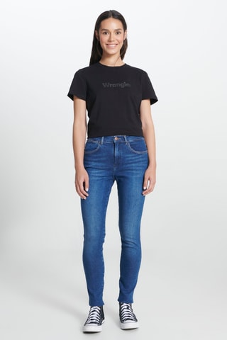Skinny jeans met hoge taille - Blauw