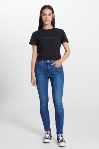 Skinny jeans met hoge taille - Blauw
