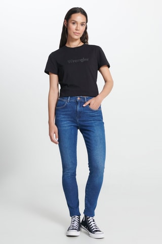 Skinny jeans met hoge taille - Blauw