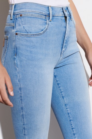 Skinny jeans met hoge taille - Lichtblauw