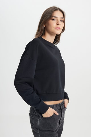 Sweater relaxed - Zwart
