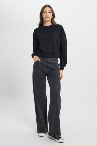 Sweater relaxed - Zwart