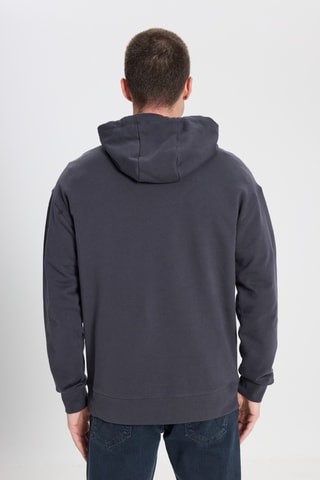 Sweater relaxed met Capuchon - Zwart