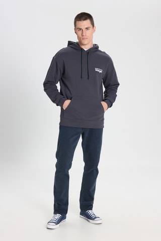 Sweater relaxed met Capuchon - Zwart