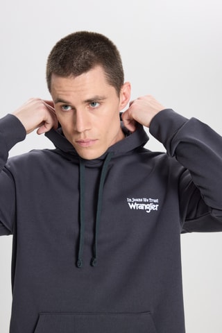 Sweater relaxed met Capuchon - Zwart