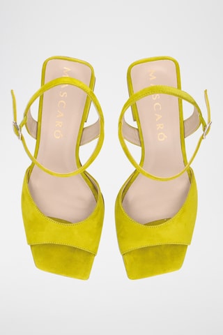 Sandales à talons en cuir - Vert citron