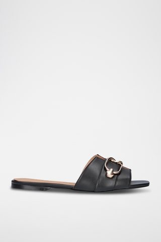 Mules en cuir - Noir