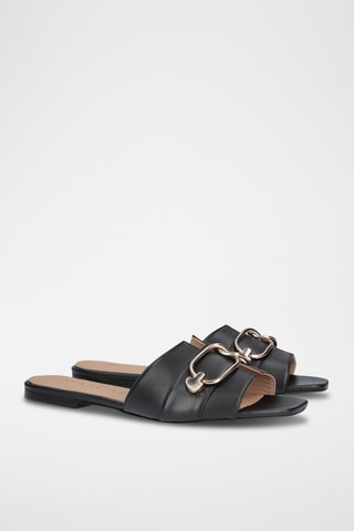 Mules en cuir - Noir