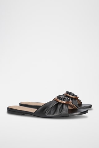 Mules en cuir - Noir