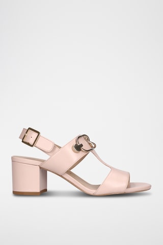 Sandales à talons en cuir - Rose