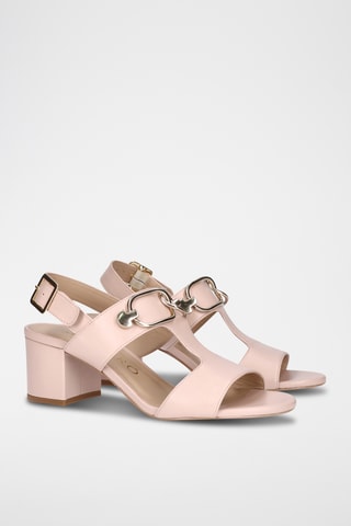 Sandales à talons en cuir - Rose