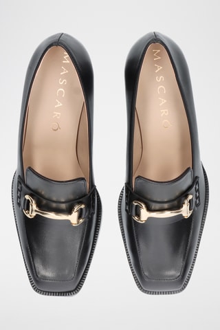 Mocassins à talons en cuir - Noir