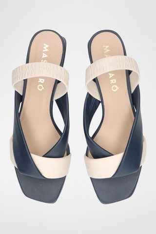 Sandales à talons en cuir - Bleu