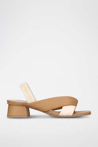 Sandales à talons en cuir - Marron