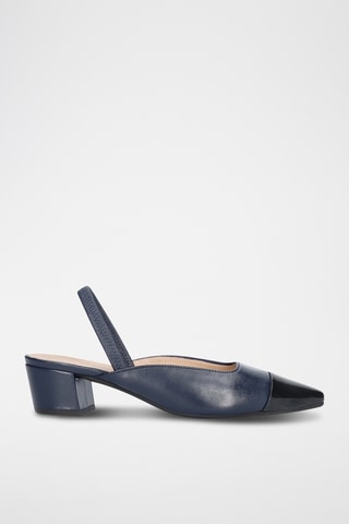 Sandales à talons en cuir - Bleu